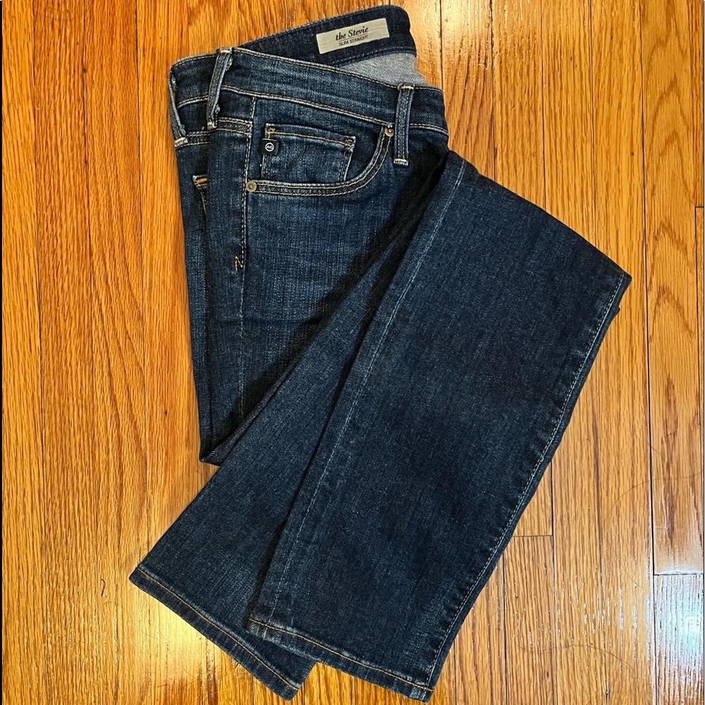 AG Stevie Slim Straight Jeans 27R Dark Rinse
